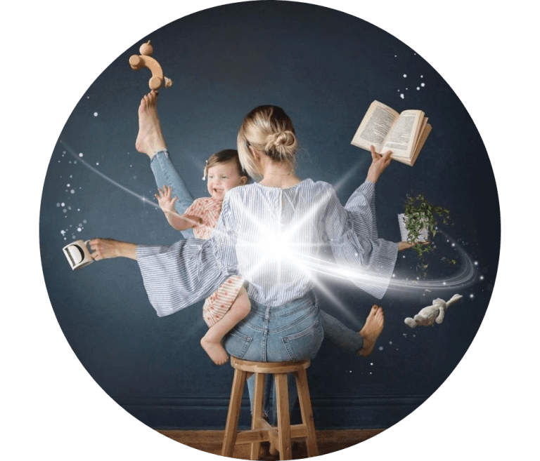 Woman wearing multiple hats